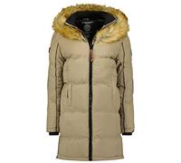 Geographical Norway Beautiful Lady - Donna Autunno Inverno Caldo Medio Spessore Parka - Cappotto Fine Pelliccia Cappuccio - Giacca Antivento Lungo - Abito Ideale Donne (Beige XL-taglia 4)