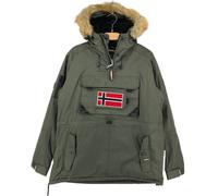 Geographical Norway Beco Rol 13 Kaki Anorak Giacca Cappotto Parka Taglia S