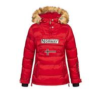Geographical Norway BELANCOLIE Lady - Parka Caldo da Donna - Cappotto Cappuccio Pelliccia Sintetica - Giacca Vento Invernale - Giacca Corta Fodera Calda - Regalo da Donna (Rouge, XL)