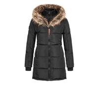 Geographical Norway Belissima - Parka invernale da donna, con cappuccio in pelliccia, XL Nero S