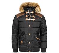Geographical Norway Belphegore Men Distribrands - Giacca Calda Uomo Casual - Cappotto Cappuccio Antivento - Giubbotto Caldo Invernale Giacca - Giacche Classico Zip Uomo Parka (Nero M)