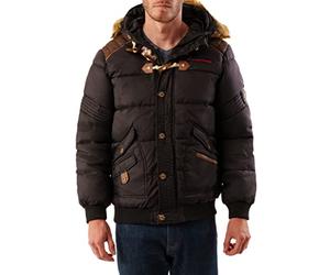 Geographical Norway Belphegore Men Distribrands - Giacca Calda Uomo Casual - Cappotto Cappuccio Antivento - Giubbotto Caldo Invernale Giacca - Giacche Classico Zip Uomo Parka (Nero M)