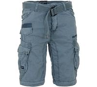 Geographical Norway Bermuda cargo uomo corti estivi con cintura e dettagli Blu S