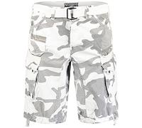 Geographical Norway Pantaloncini cargo da uomo estivi bermuda corti, Camo bianco, L