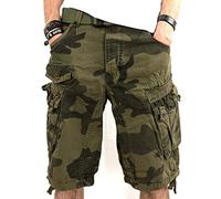 Geographical Norway Pantaloncini cargo da uomo estivi bermuda corti, Camo Khaki, S