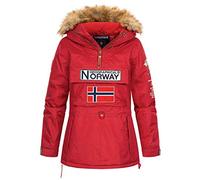 Geographical Norway Bridget Lady - Parka Caldo Impermeabile da Donna - Cappotto Spesso con Cappuccio All'aperto - Giacca A Vento Invernale Calda - Giacca con Fodera All'aperto da Donna Rosso XL