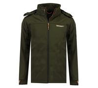 Geographical Norway Cappuccio Full Zip Antivento Softshell Giubbotto Outdoor Verde Uomo
