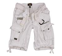 Geographical Norway - Pantaloncini cargo/Bermuda stile cacciatore con cintura e bandana UD bianco M