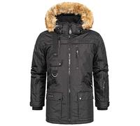 Geographical Norway Chirac Men - Giacca Calda Imbottita Da Uomo - Giacca Da Uomo Invernale Foderata - Giacca A Vento A Manica Lunga - Imbottitura In Tessuto Leggero Di Qualità (Nero L)