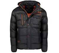 Geographical Norway Citernier Men - Giacca Imbottita Calda Autunno-Inverno Uomo - Cappotto Caldo - Giacca Vento Imbottita A Maniche Lunghe - Abito Ideale Per Uomo (Nero 4XL)