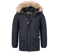 Geographical Norway Claude Men - Giacca Uomo Imbottita Calda Autunno-Invernale - Cappotto Caldo - Giacche Antivento A Maniche Lunghe e Tasche - Abito Ideale Per Uomini (Blu Marino L)