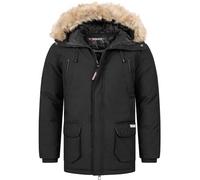 Geographical Norway Claude Men - Giacca Uomo Imbottita Calda Autunno-Invernale - Cappotto Caldo - Giacche Antivento A Maniche Lunghe e Tasche - Abito Ideale Per Uomini (Nero M)
