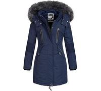 Geographical Norway CORALY Women/Lady - Cappotto/Piumino da donna, Parka - Giacca in pile chic per l'inverno, giacca lunga da donna, Marina, XL
