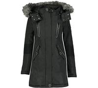 Geographical Norway CORALY Women/Lady - Cappotto/Piumino da donna, Parka - Giacca in pile chic per l'inverno, giacca lunga da donna, Nero , XXL