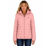Geographical Norway Donna Giacca Atikotal trapuntata leggera cappuccio zip centrale tasche laterali badge petto manica antivento confortevole stile moderno poliamide