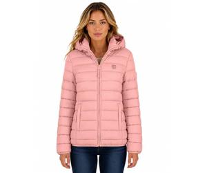 Geographical Norway Donna Giacca Atikotal trapuntata leggera cappuccio zip centrale tasche laterali badge petto manica antivento confortevole stile moderno poliamide