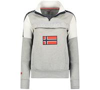 Geographical Norway Fagostino Lady - Donna Zip Hoodie Tasche - Felpa Maglione Giacca Cappuccio Maniche Lunghe - Abito Ideale Stagione Primavera Estate Autunno Inverno (Grigio Chiaro XL-Taglia 4)