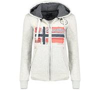 Geographical Norway FARLOTTE Lady - Damen Sweatshirt Langarmshirt Taschen - Damen Sweatshirt Langarm Pullover Winter - Hoodie Jacke Hoodies Kapuzenpullover Casual Classic (Grigio Chiaro, M)