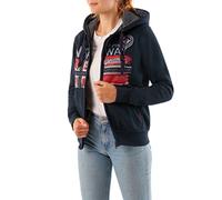 Geographical Norway FARLOTTE Lady - Felpa da Donna Maniche Lunghe Tasche - Felpa da Donna Manica Lunga Pullover Inverno - Felpa con Cappuccio Giacca Felpe con Cappuccio Casual Classico (Marino, S)