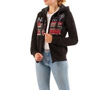 Geographical Norway FARLOTTE Lady - Damen Sweatshirt Langarmshirt Taschen - Damen Sweatshirt Langarm Pullover Winter - Hoodie Jacke Hoodies Kapuzenpullover Casual Classic (Nero, XXL)