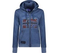 Geographical Norway Felpa Uomo Gotz Men con zip e cappuccio, tasche, logo, manica lunga Blu M