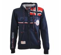Geographical Norway Felpa Full Zip Fespote Misto Cotone Blu Navy Uomo