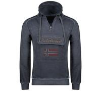 Geographical Norway Felpa Geonorway Con Cappuccio E Zip Parziale Grigio Uomo