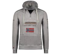 Geographical Norway Felpa Geonorway Con Cappuccio E Zip Parziale Grigio Uomo