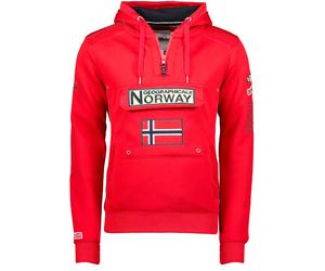 Geographical Norway Felpa Gymclass Cappuccio Rosso Uomo