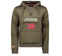 Geographical Norway Felpa Gymclass con Cappuccio Verde Kaki Uomo