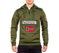 Geographical Norway Felpa Manica Lunga Gymclass Hoodie Uomo 35% Poliestere. 65% Cotone Kaki Xxl