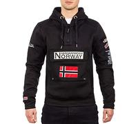 Geographical Norway Felpa Manica Lunga Gymclass Hoodie Uomo 35% Poliestere. 65% Cotone Nero L