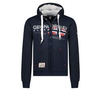Geographical Norway felpa uomo cappuccio GISLANDE full zip ricamo logo 2 tasche