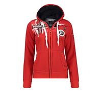 Geographical Norway Fespote Lady - Felpa Donna Zip Hoodie Tasche - Pile Donna Maglione Manica Lunga Giacca Cappuccio - Abito Ideale Primavera Estate Autunno Inverno Stagione (Rosso M)