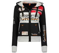 Geographical Norway Flyer Lady - Felpa Donna Zip Hoodie Tasche - Pile Donna Maglione Manica Lunga Giacca Cappuccio - Abito Ideale Primavera Estate Autunno Inverno Stagione (Nero XL)