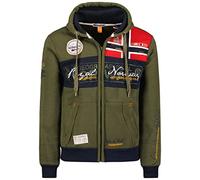 Geographical Norway Flyer Men - Felpa Uomo con Cappuccio Tasca A Canguro Zip - Felpe Pullover Hoody Neve A Maniche Lunghe - Abito Ideale Primavera Estate Autunno Inverno (Kaki XXL)