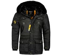 Geographical Norway Giacca invernale da uomo FVSB Parka Outdoor ACORE Luxus SKI, Nero , XL