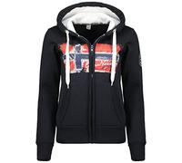 Geographical Norway Gayto Lady - Felpa Cappuccio Donna con Tasche A Canguro - Felpa A Manica Lunga Calda - Giacca Abito Ideale Primavera Estate Autunno Inverno (Marino M-Taglia 2)