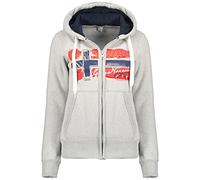 Geographical Norway Gayto Lady - Felpa Cappuccio Donna con Tasche A Canguro - Felpa A Manica Lunga Calda - Giacca Abito Ideale Primavera Estate Autunno Inverno (Grigio Chiaro XL-Taglia 4)
