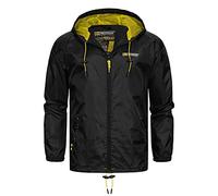 Geographical Norway Giacca con Cappuccio Spolverino Jacket Raincoat Boat Men SQ002H/GN (Nero, XXL)
