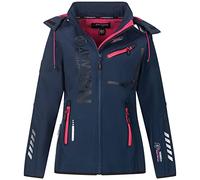 Geographical Norway Giacca da donna softshell funzionale impermeabile IMS Edition Sport in bundle con urbandreamz Beanie S M L XL XXL, Rev Navy, L