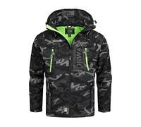 Geographical Norway Giacca Giubbotto Jacket Softshell Techno Men Camo Uomo Men Camouflage WQ529H/GN -Nero/Verde-M