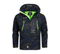 Geographical Norway Giacca Giubbotto Jacket Softshell Techno Men Camo Uomo Men Camouflage WQ529H/GN -Blu/Verde-M