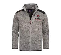 Geographical Norway Giacca in pile da uomo a Contrast Shoulder Sweater Ches Logo Embro 2 tasche con cerniera, grigio misto, taglia: XXXL, grigio chiaro