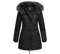 Geographical Norway - Giacca invernale da donna Parka con cappuccio in pelliccia Cora IMS Production S M L XL XXL, Nero , S