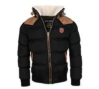 Geographical Norway - Giacca invernale da uomo, calda e trapuntata Nero XL