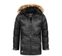 Geographical Norway Giacca invernale da uomo con cappuccio H-261, Nero , M