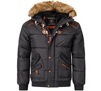 Geographical Norway - Giacca invernale da uomo trapuntata - Anorak caldo e imbottito - Giacca outdoor per sci e snowboard per l'inverno/autunno, in bundle con berretto UD, M