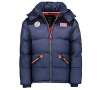Geographical Norway - Giacca invernale da uomo trapuntata H-253, con cappuccio, blu navy, L