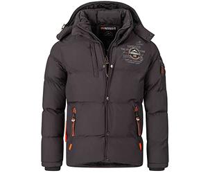 Geographical Norway - Giacca invernale imbottita da uomo, con fodera, caldo anorak, giacca da snowboard per l'inverno/autunno in confezione con cappello UD, S